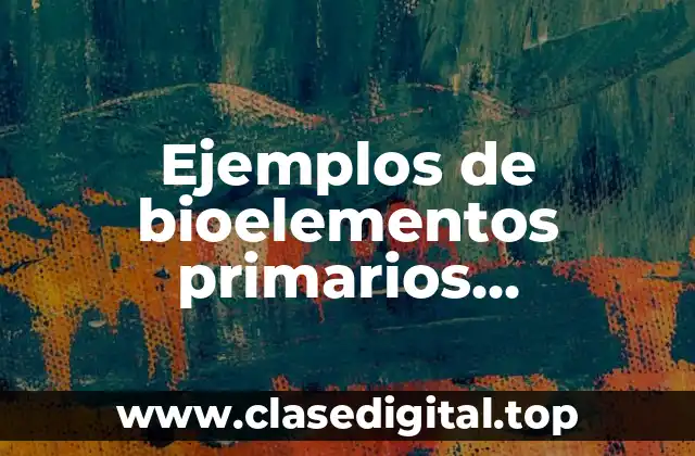 Ejemplos de bioelementos primarios