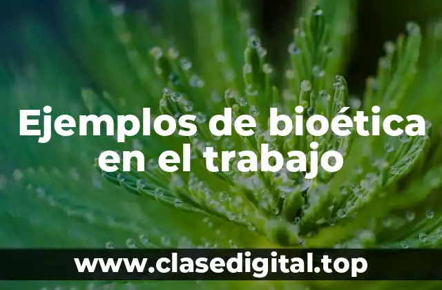 Ejemplos de bioética en el trabajo