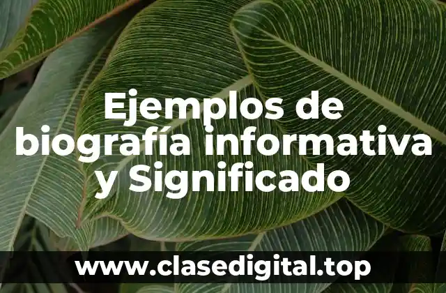 Ejemplos de biografía informativa y Significado