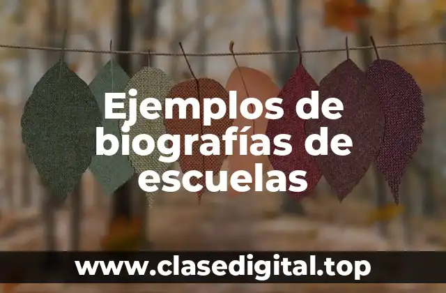 Ejemplos de biografías de escuelas