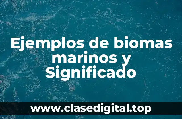 Ejemplos de biomas marinos y Significado