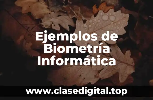 Ejemplos de Biometría Informática