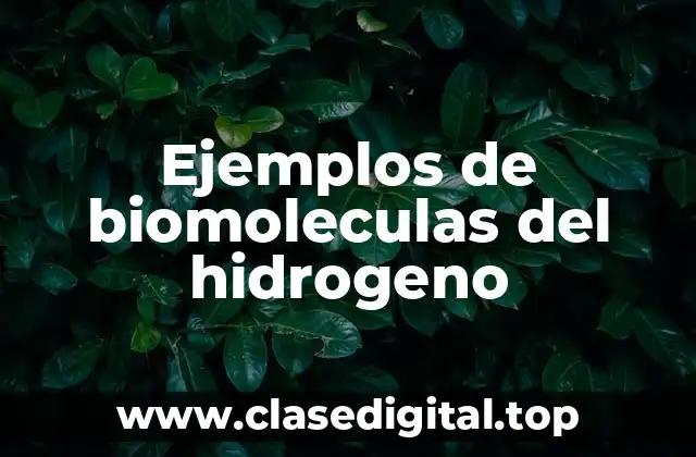 Ejemplos de biomoleculas del hidrogeno