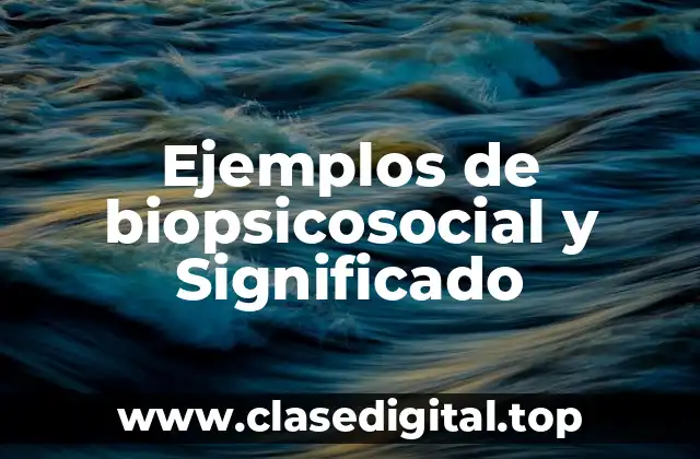 Ejemplos de biopsicosocial y Significado