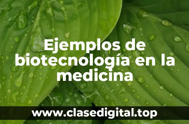 Ejemplos de biotecnología en la medicina