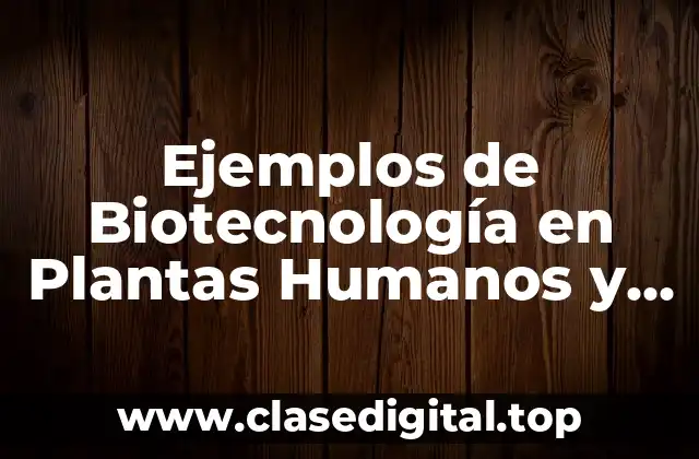 Ejemplos de Biotecnología en Plantas Humanos y Animales