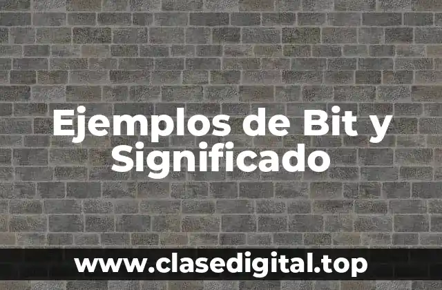Ejemplos de Bit y Significado