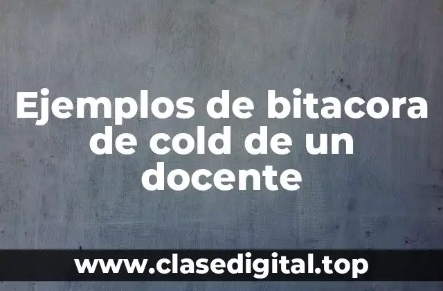 Ejemplos de bitacora de cold de un docente