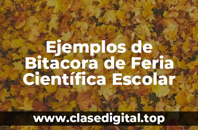 Ejemplos de Bitacora de Feria Científica Escolar
