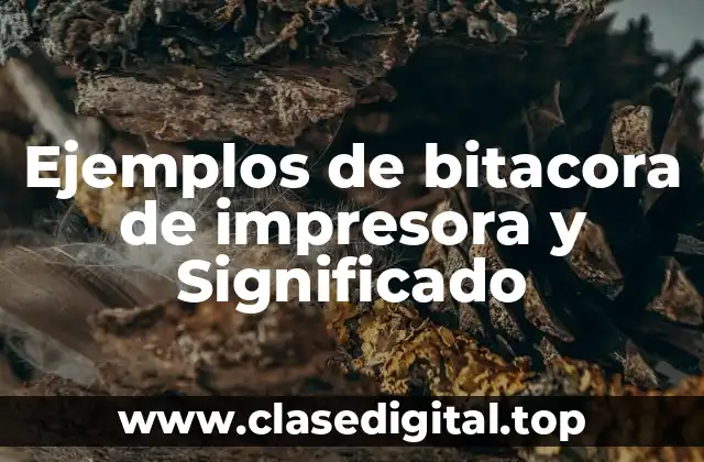 Ejemplos de bitacora de impresora y Significado