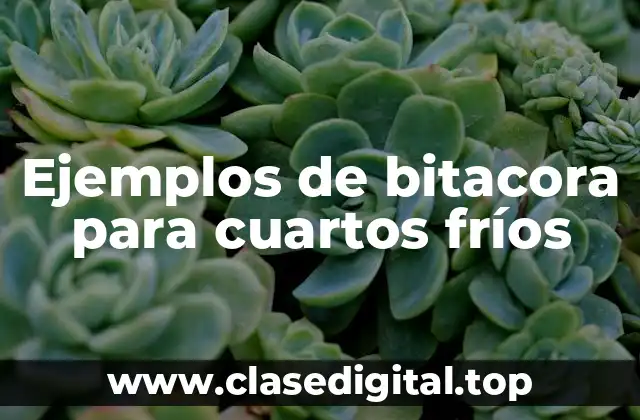 Ejemplos de bitacora para cuartos fríos