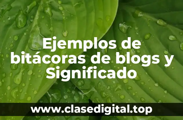 Ejemplos de bitácoras de blogs y Significado