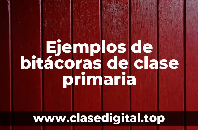 Ejemplos de bitácoras de clase primaria