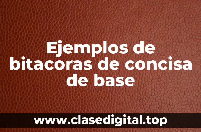 Ejemplos de bitacoras de concisa de base