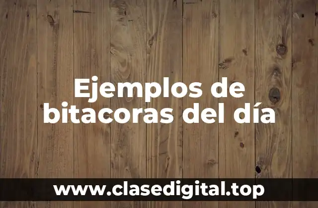 Ejemplos de bitacoras del día