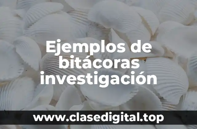 Ejemplos de bitácoras investigación
