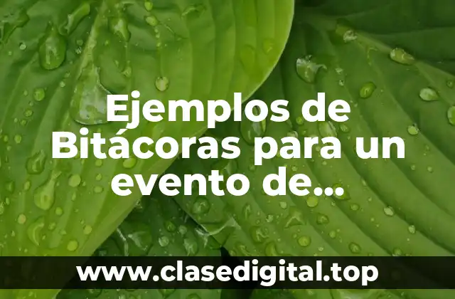 Ejemplos de Bitácoras para un evento de intercolegial