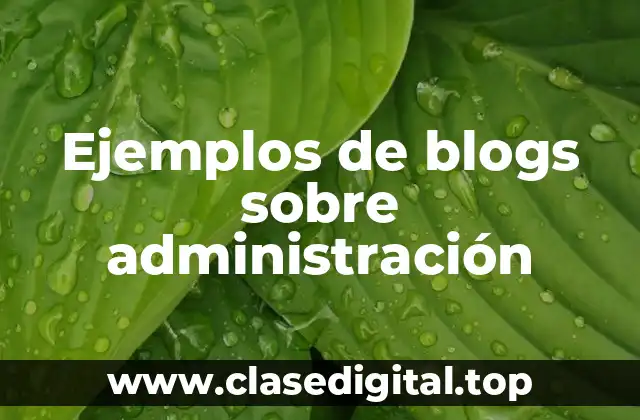 Ejemplos de blogs sobre administración