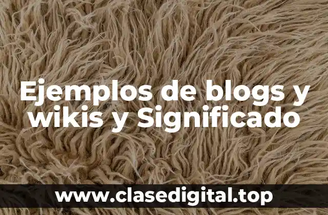 Ejemplos de blogs y wikis y Significado