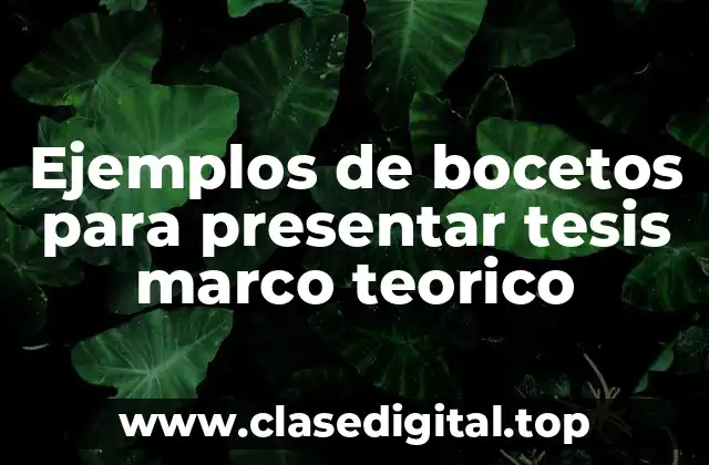 Ejemplos de bocetos para presentar tesis marco teorico