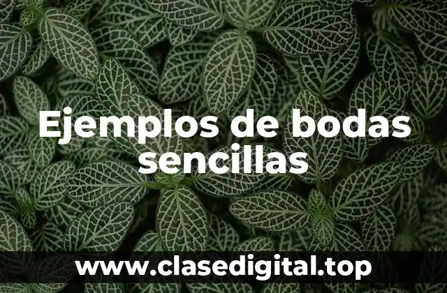 Ejemplos de bodas sencillas