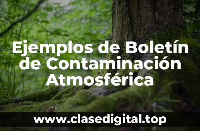 Ejemplos de Boletín de Contaminación Atmosférica