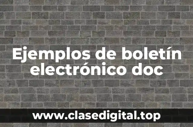 Ejemplos de boletín electrónico doc