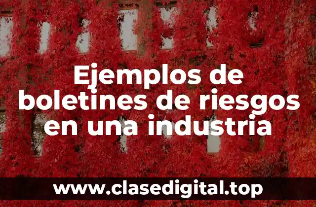 Ejemplos de boletines de riesgos en una industria