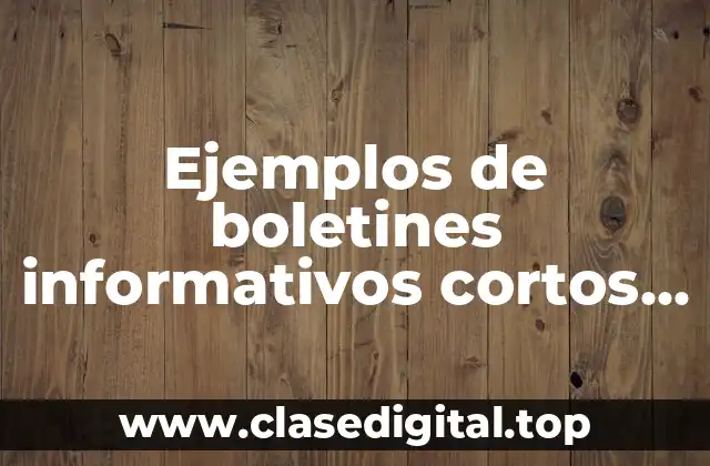 Ejemplos de boletines informativos cortos