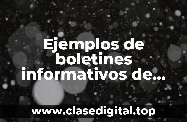 Ejemplos de boletines informativos de entretenimiento