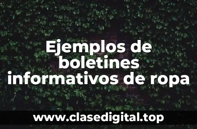 Ejemplos de boletines informativos de ropa