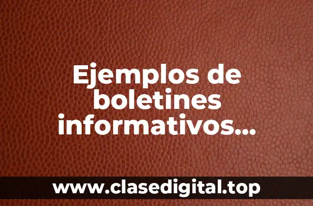 Ejemplos de boletines informativos deportes