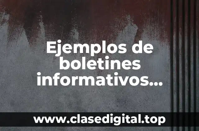 Ejemplos de boletines informativos escolares de la salud