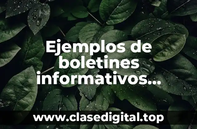 Ejemplos de boletines informativos escolares medio ambiente