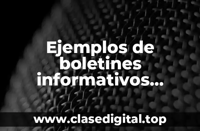 Ejemplos de boletines informativos internet