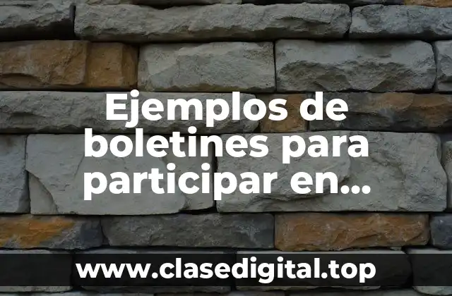 Ejemplos de boletines para participar en concurso literarios en escuela