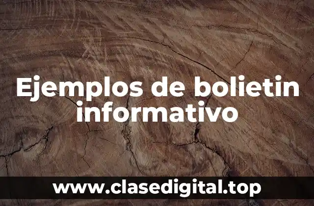Ejemplos de bolietin informativo