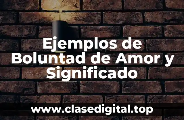 Ejemplos de Boluntad de Amor y Significado
