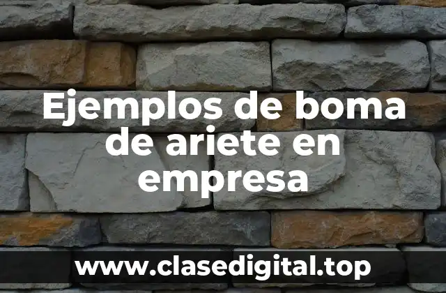 Ejemplos de boma de ariete en empresa
