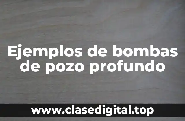 Ejemplos de bombas de pozo profundo