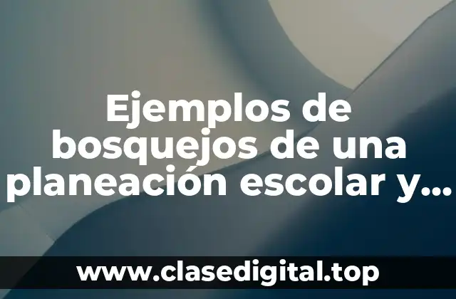 Ejemplos de bosquejos de una planeación escolar y Significado