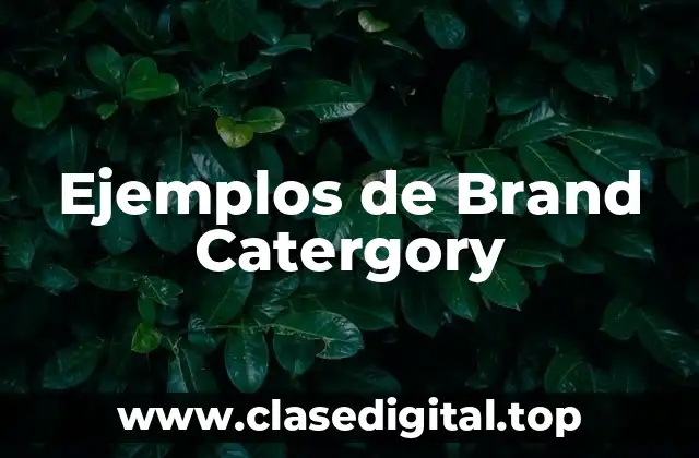 Ejemplos de Brand Catergory