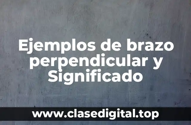 Ejemplos de brazo perpendicular y Significado