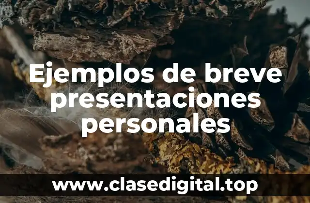Ejemplos de breve presentaciones personales