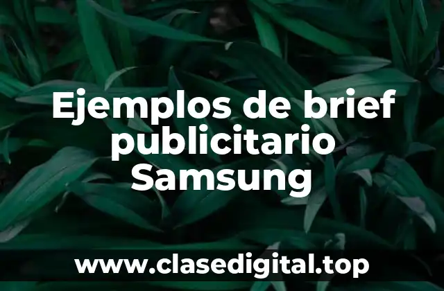 Ejemplos de brief publicitario Samsung
