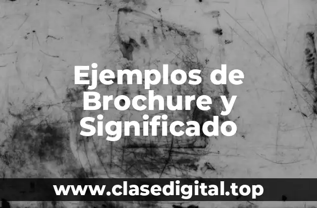 Ejemplos de Brochure y Significado