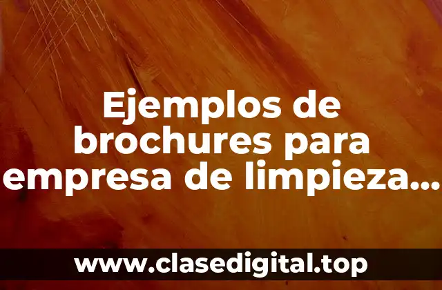 Ejemplos de brochures para empresa de limpieza de alfombras