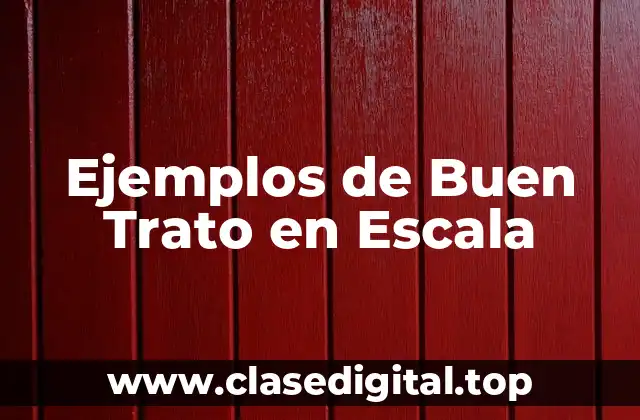 Ejemplos de Buen Trato en Escala