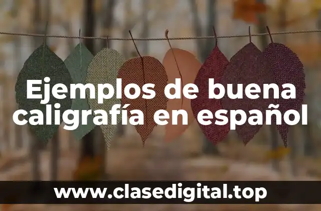 Ejemplos de buena caligrafía en español