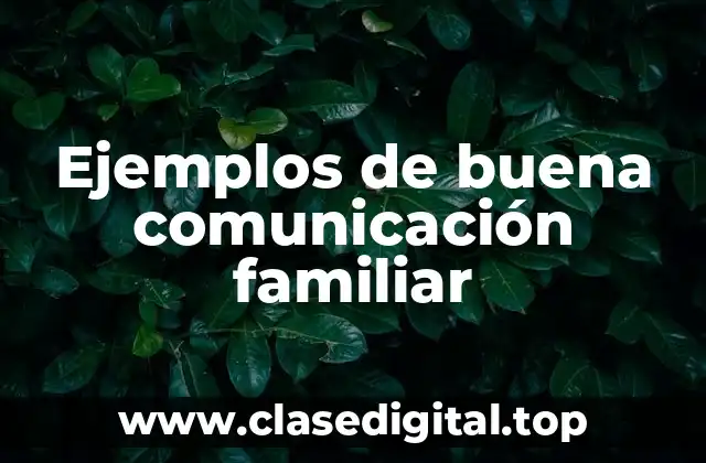 Ejemplos de buena comunicación familiar